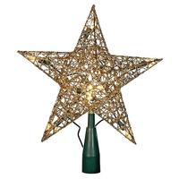 View 10 Light 9" Gold Shimmer Star Tree Topper