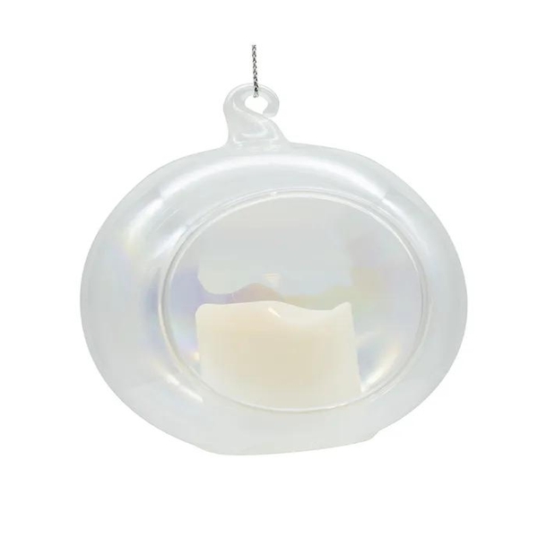 90MM Battery-Operated Warm White Lighted LED Candle In Votive Ornament