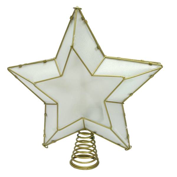 10 Light 12" Metal Shimmer Star Tree Topper