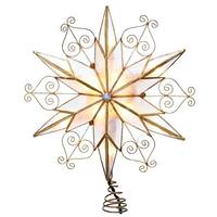 Kurt S. Adler 10 Light 9" Capiz Star Christmas Tree Topper