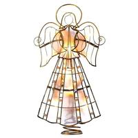 Kurt S. Adler 10 Light 9.75" Capiz Angel Christmas Tree Topper