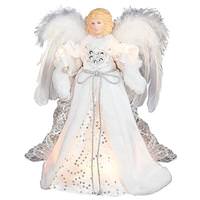 Kurt S. Adler 10 Light 12" Angel Christmas Tree Topper