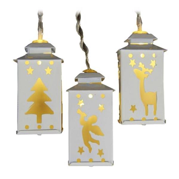 10 Light 6' Battery Operated Mini Holiday Lantern String Set