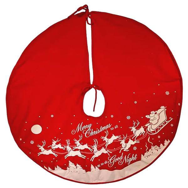 48" Reindeer and Santa Red Tree Skirt
