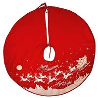 Kurt S. Adler 48" Reindeer and Santa Red Tree Skirt