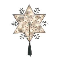Kurt S. Adler 20 Light 10" Snowflake Star Christmas Tree Topper