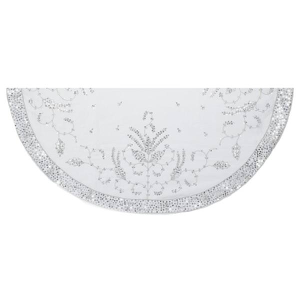 48" Silver Embroidery Tree Skirt