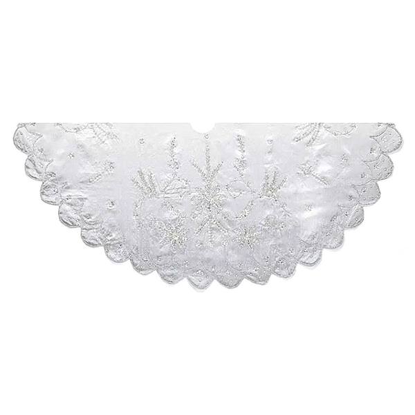 48" Silver Embroidery Tree Skirt