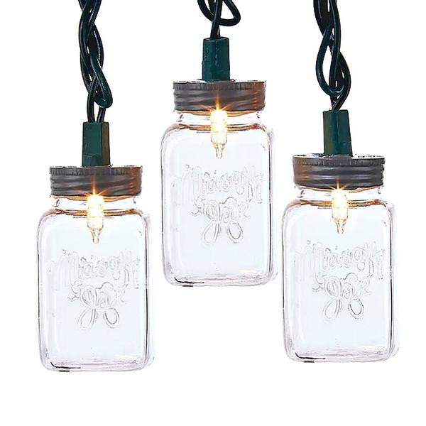10 Light 12' Clear Mason Jar Light Set