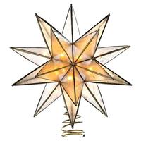 View 10 Light 8.25" Clear Capiz Star Christmas Tree Topper