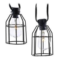 Kurt S. Adler 10 Light 12' Black Wire Clear C7 Iron Cage Light String