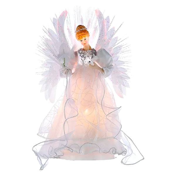 10 Light 14" Fiber-Optic Angel Christmas Tree Topper