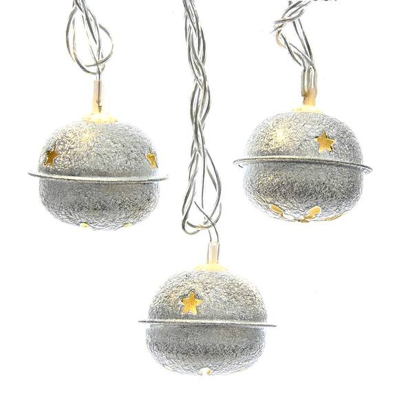 10 Light 19' Silver Bell Warm White LED String