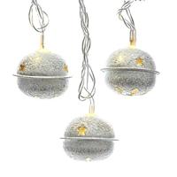 View 10 Light 19' Silver Bell Warm White LED String