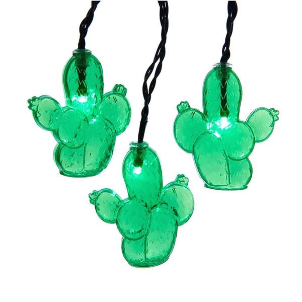 10 Light 20' Green Wire Cactus String Set