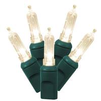 Kurt S. Adler 50 Light 25' Green Wire Miniature Warm White Lights 