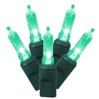 Kurt S. Adler 50 Light 25' Green Wire Miniature  Green Lights 