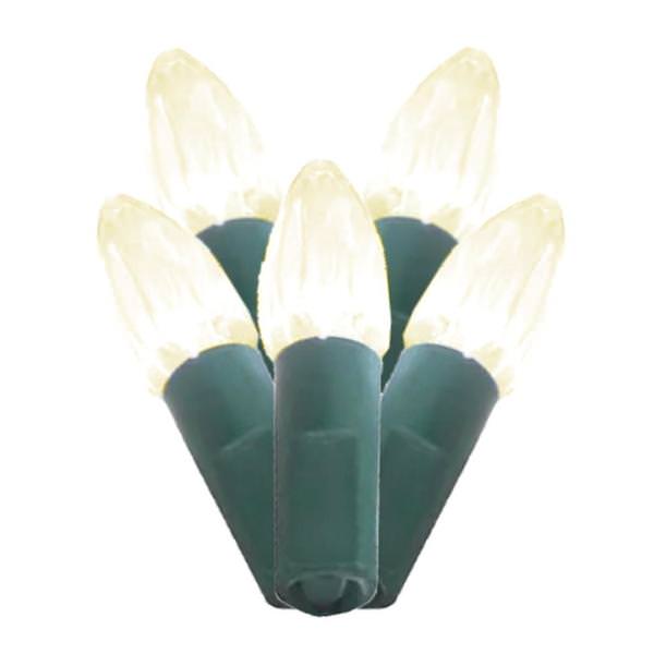 50 Light 25' Green Wire Warm White LED C3 String with 8" Spacing
