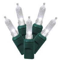 Kurt S. Adler 50 Light 25' Green Wire Miniature  Cool White Lights 