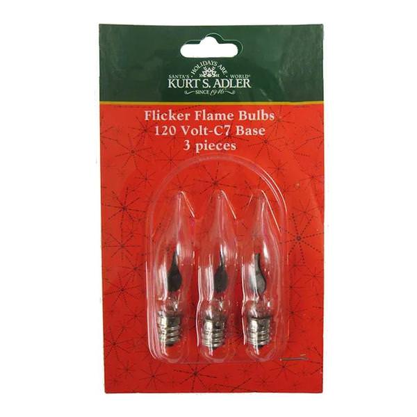 Replacement C7 Flicker Flame Bulbs 3-Piece Box Set (3 Pack)