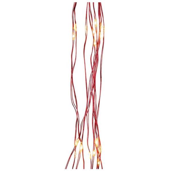 6.5' 200 Light Red Wire Warm White LED Light Set