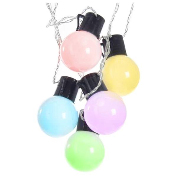 18 Light 27' White Wire Multi-Color Globe String Set