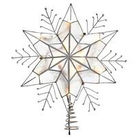 Kurt S. Adler 10 Light 14" Snowflake Capiz Star Christmas Tree Topper