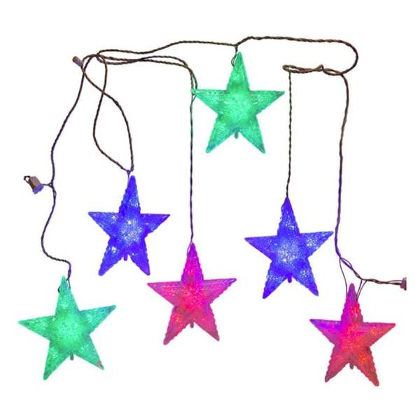 9' Color Changing Stars Curtain Light Set