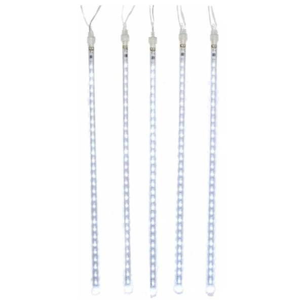 5 Light White Falling Snow LED Lights with Adapter