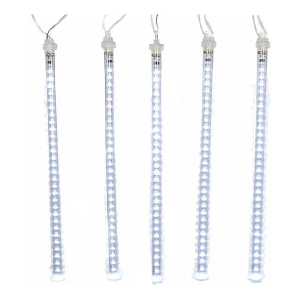 5 Light White Falling Snow LED Lights with Adapter