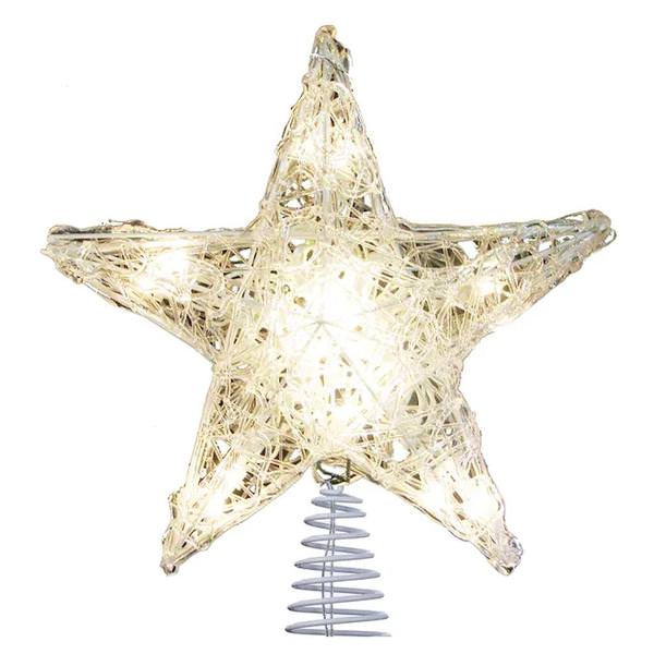 12" 5-Point Clear Acrylic Star Christmas Tree Topper