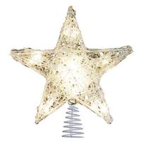 Kurt S. Adler 12" 5-Point Clear Acrylic Star Christmas Tree Topper