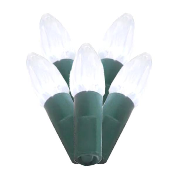 50 Light 25' Green Wire Cool White LED C3 String with 8" Spacing