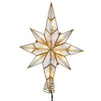 Kurt S. Adler 10 Light 11.4" Indoor Gold Capiz Star Christmas Tree Topper