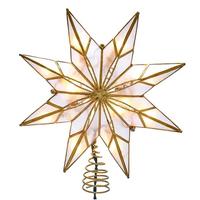 Kurt S. Adler 10 Light 9" Indoor 8-Point Gold Capiz Star Christmas Tree Topper