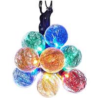 Kurt S. Adler 10 Light 10.5' Green Wire Multi-Color A19 Tinsel LED String Set