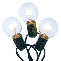Kurt S. Adler 10 Light Green Wire Clear G40 String Light Set