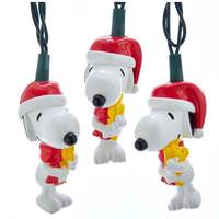 Kurt S. Adler 11.5' 10 Light Warm White Green Wire Snoopy and Woodstock String Set