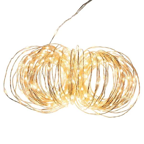 300 Light 108' Silver Wire Warm White Lights