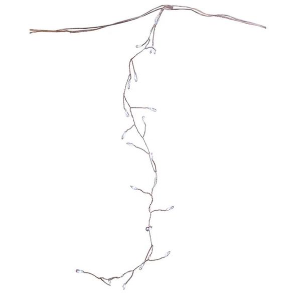 12.5' 220 Light Silver Wire Cool White Icicle Lights LED