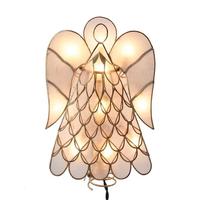 Kurt S. Adler 10 Light 9.5" Capiz Angel Christmas Tree Topper