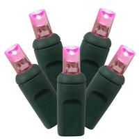 Kurt S. Adler 50 Light 25.5' Green Wire Pink Lights 