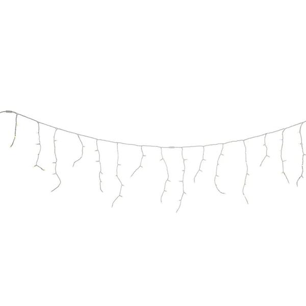 70 Light 7.6' White Wire Warm White Icicle Lights