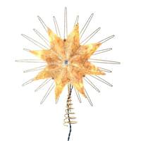 Kurt S. Adler 10 Light 12" Indoor 8-Point Gold Capiz Star Christmas Tree Topper