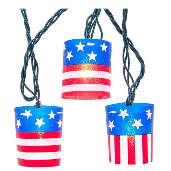 10 Light 12.5' American Flag Tube String Set