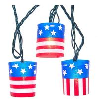 Kurt S. Adler 10 Light 12.5' American Flag Tube String Set