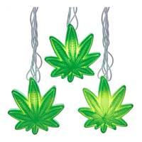Kurt S. Adler 10 Light 12' Silver Wire Opaque Cannabis String Set