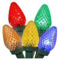 Kurt S. Adler 25 Light 10.7' Green Wire Multi-Color LED C7 String with 8" Spacing