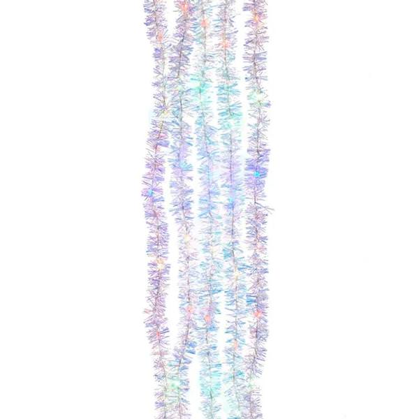 6.5' 100 Light Silver Wire Multicolor Tinsel Lights