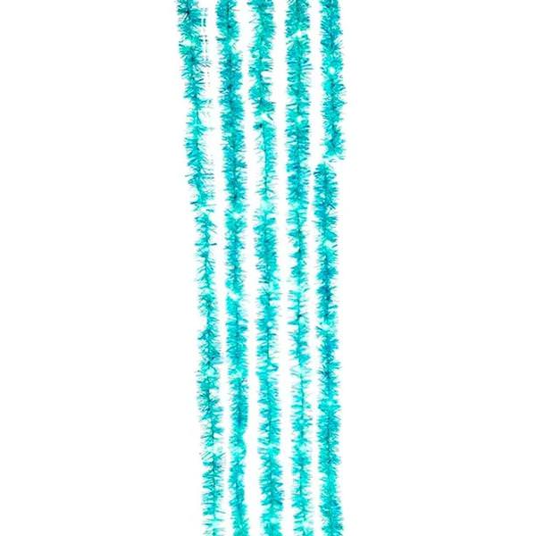 6.5' 100 Light Silver Wire Teal Tinsel Lights